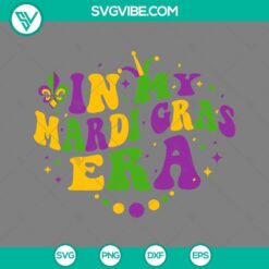 Mardi Gras 2024 SVG file with vibrant colors and festive design for digital use. Great for DIY crafts and projects.