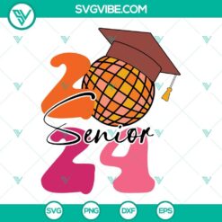 Groovy Class Of 2024 SVG Files with Senior and Senior 2024 designs for seniors, perfect for graduation crafts and decor.