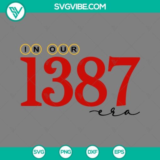 Taylor Swift and Travis Kelce themed SVG and PNG files for download in 1387 era design.