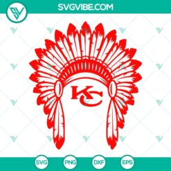 Indian Chief SVG with KC Chiefs Native American headdress design for Kansas fans.