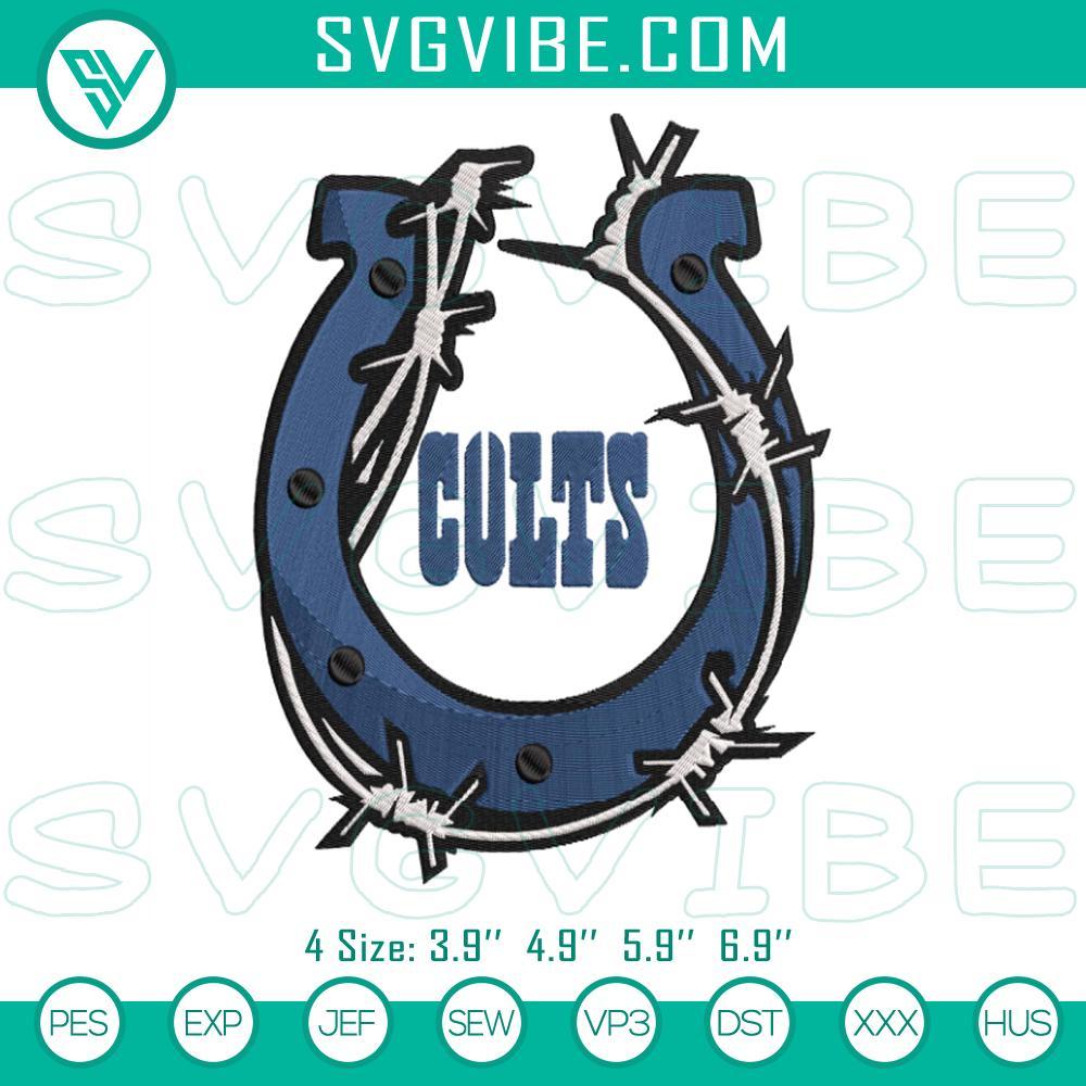 Indianapolis Colts Embroidery Pattern, NFL American Football Embroidery Files Indianapolis Colts NFL football logo machine embroidery design file for sports fans.