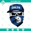 Indianapolis Colts skull SVG file in PNG, DXF, EPS formats for cutting, featuring Colts football theme.