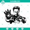 Iron Man, Tony Stark, Avengers SVG files featuring superhero design elements for digital crafting projects.