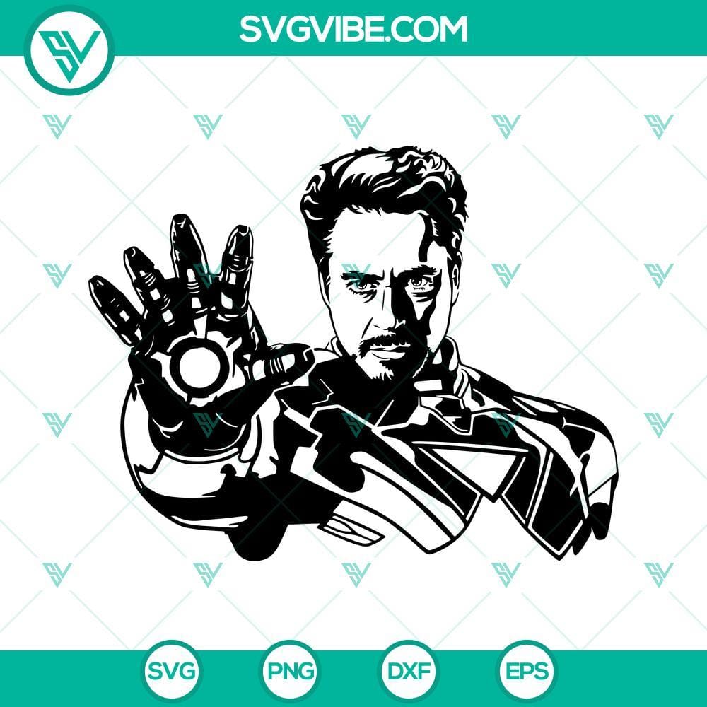 Iron Man SVG, Tony Stark SVG, Avengers SVG Iron Man, Tony Stark, Avengers SVG files featuring superhero design elements for digital crafting projects.