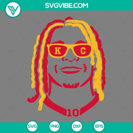 Isiah Pacheco Kansas City Chiefs SVG files and PNG images for digital downloads. Ideal for football fans and DIY projects.