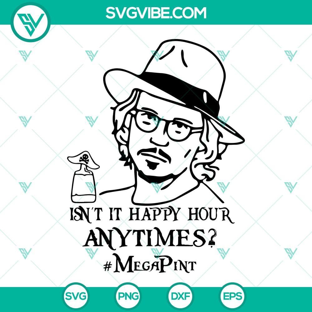 isn-t-it-happy-hour-anytime-mega-pint-svg-johnny-depp-svg-png-dxf-eps-cricut-silhouette-5-mockup.jpg Happy Hour themed SVG featuring a large pint glass and Johnny Depp silhouette in SVG and PNG formats. Perfect for craft projects.