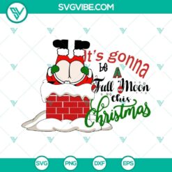 Funny "It's Gonna Be A Full Moon This Christmas" SVG images, perfect for Christmas designs. Full moon surrounded by festive elements.