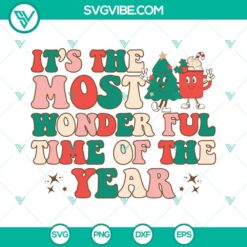 Christmas-themed SVG images with "It’s The Most Wonderful Time Of The Year" quotes, perfect for holiday projects.