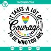 Courageous rainbow heart SVG files for being yourself. A vibrant design promoting self-acceptance.