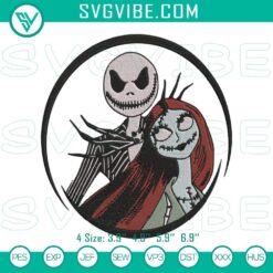 Nightmare Before Christmas Jack and Sally embroidery designs - cute couple file perfect for Halloween crafts and decor.