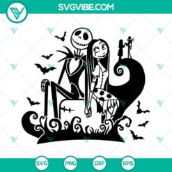 Jack and Sally full wrap design SVG images for Starbucks inspired by Nightmare Before Christmas, ideal for fans.