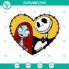 Jack and Sally heart SVG image with Nightmare Before Christmas SVG files, featuring the iconic couple in a romantic heart design.