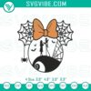 Jack and Sally Minnie head embroidery designs for Disney Halloween, featuring a funny and spooky theme. Great for Halloween projects.