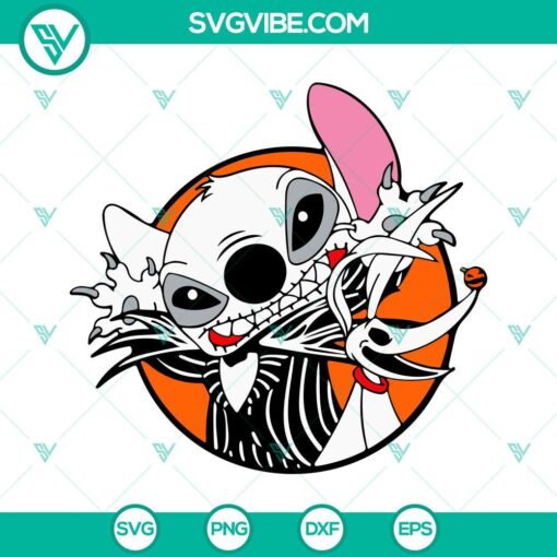 Jack and Sally Stitch SVG Download with Zero SVG Files from Disney Nightmare Before Christmas, perfect for crafting projects.