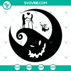Nightmare Before Christmas Jack and Sally SVG files, cute couple design perfect for Halloween crafts and decor, instant download.