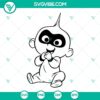 Jack Jack Parr smiling digital SVG images featuring the incredible baby superhero from Disney.