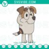 Australian Jack Russell dog cartoon embroidery designs file, featuring Bluey. Ideal for digital projects.