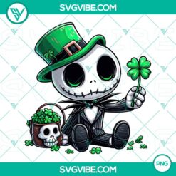 Jack Skeleton St Patrick's Day and Shamrock Leaf Clover PNG files for festive designs, perfect for digital projects.