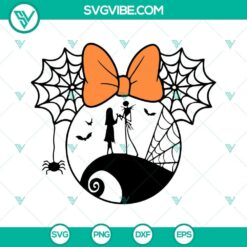 Jack Skellington and Sally Mickey Head SVG file bundle with Disney characters, perfect for Halloween crafts and Disney fans.