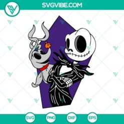 Jack Skellington and Zero SVG files, featuring characters from Nightmare Before Christmas, for crafting projects and Halloween decor.