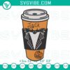 Jack Skellington themed coffee cup embroidery designs for Halloween, featuring spooky patterns for a festive touch.