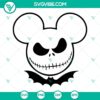 Jack Skellington and Mickey Mouse mashup face design inspired by Disney's Nightmare Before Christmas, in SVG format.