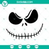 Jack Skellington SVG for Cricut and Silhouette machines, featuring the iconic face design, ideal for Halloween crafts.