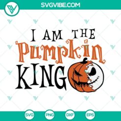Jack Skellington Pumpkin King digital cut files for Halloween crafts in SVG, PNG, DXF, and EPS formats.