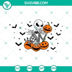 Jack Skellington Pumpkin Starbucks Cup SVG Download featuring a spooky design perfect for Halloween. High-quality Jack Skellington SVG Image.