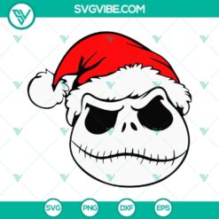 Jack Skellington Santa Claus hat SVG, Nightmare Before Christmas design in PNG EPS DXF format for crafting and DIY projects.