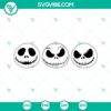 Jack Skellington SVG file bundle featuring Nightmare Before Christmas Jack character in various designs. Perfect for Halloween crafts and decorations.