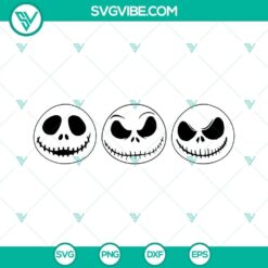 Jack Skellington SVG file bundle featuring Nightmare Before Christmas Jack character in various designs. Perfect for Halloween crafts and decorations.