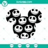 Jack Skellington SVG with Mickey Mouse ears, Nightmare Before Christmas design, Halloween SVG for crafts.