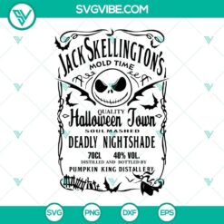 Jack Skellington whiskey label SVG image featuring Nightmare theme for brewery distillery.