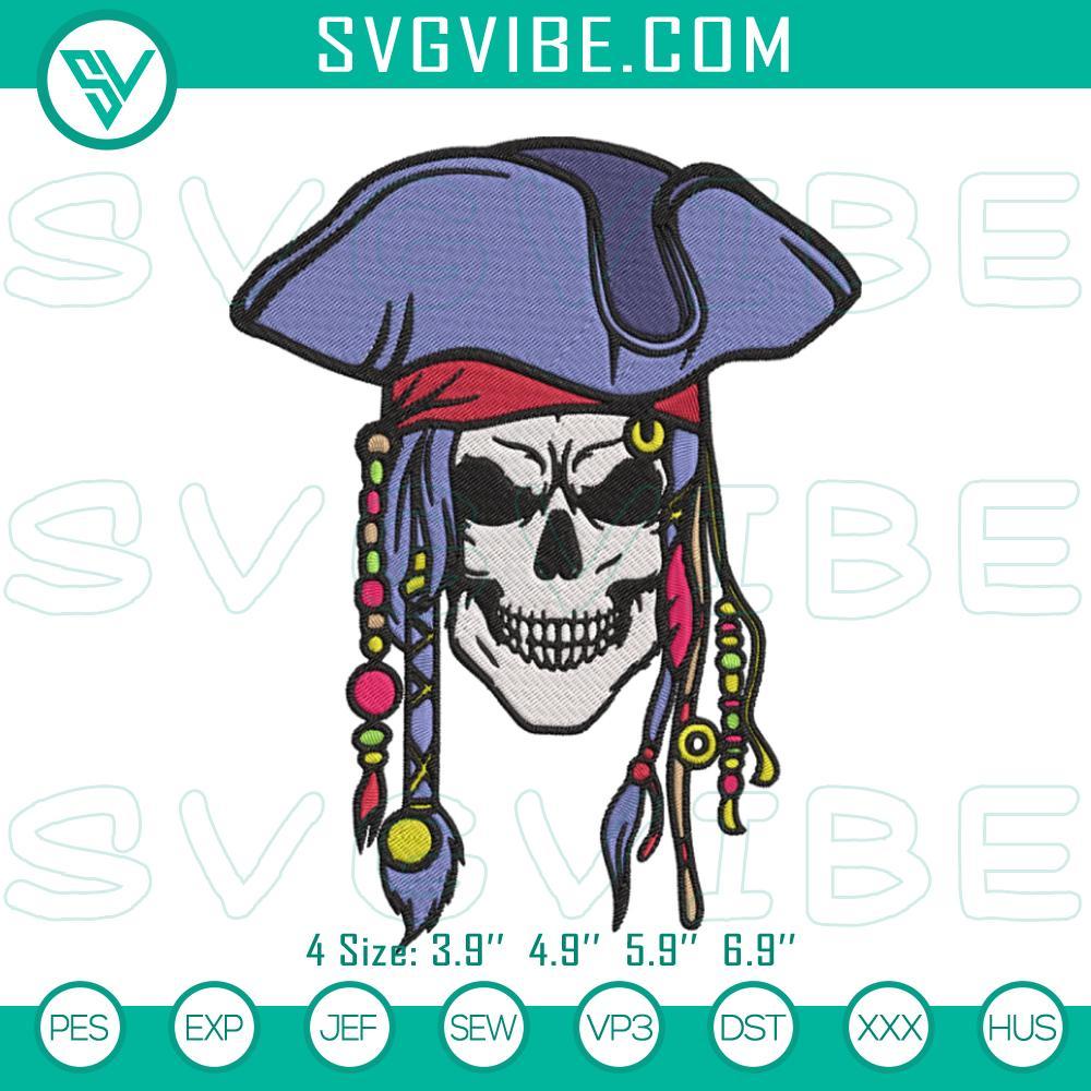 Jack Sparrow Skull Embroidery Designs, Pirate Skull Embroidery Pattern Files Pirate skull embroidery designs featuring Jack Sparrow skull pattern for machines. Great for pirate-themed projects.