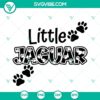 Jaguar paw print SVG design for Cricut, with little jaguar graphic in formats DXF, EPS, PNG. Ideal for crafts and projects.
