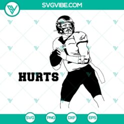 Eagles themed Jalen Hurts SVG file with Philadelphia Eagles number one design. Great for sports fans, in SVG format.