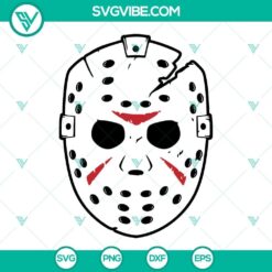 Jason Voorhees Mask SVG Download with Friday The 13th and Camp Crystal Lake themes, digital design template for horror fans.