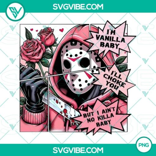 Jason Voorhees Valentine pink PNG with horror Valentine design, ideal for Valentine's Day cards, scary themed images.
