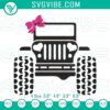 Jeep bow embroidery designs for 4X4 off-road girls, machine pattern ideal for car aficionados.