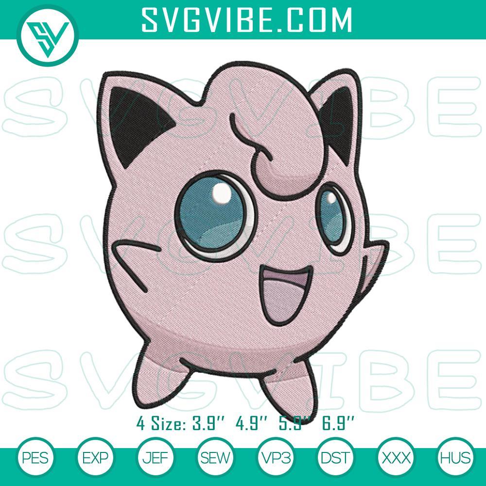 Jigglypuff Embroidery Designs, Pokemon Character Embroidery Files Jigglypuff Pokémon character embroidery designs digital file - for crafting and decorating, cute and fun template.