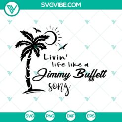 Jimmy Buffett SVG design with tropical vibe, perfect for beach lovers and Parrotheads. Instant download in PNG format.