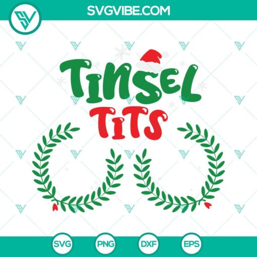 Funny Christmas couples shirt SVG files - Jingle Balls and Tinsel Tits designs for holiday apparel. Great for festive season outfits.