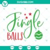 Christmas-themed SVG files featuring "Jingle Balls Tinsel Tits" and "Chest Nuts" designs for shirts and images. Downloadable holiday graphics.