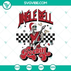 Jingle Bell Rockin SVG Images, Skeleton Santa Claus SVG File PNG DXF EPS Files