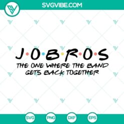 Jobros Jonas Brothers Friends SVG files featuring The Five Albums design with The World theme, rock band digital art.