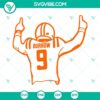 Joe Burrow 9 digital SVG images for instant download. Bengals football SVG files perfect for crafts and projects.