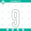 Joe Burrow number 9 SVG digital download with PNG, DXF, and EPS files for fans of the football quarterback. Ideal for crafts and printing.