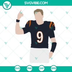 Joe Burrow Cincinnati Bengals themed SVG files, ideal for crafting and fan projects.