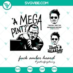 Johnny Depp SVG bundle featuring "That’s Hearsay" and "Justice For Johnny" designs. Perfect for Depp fans.